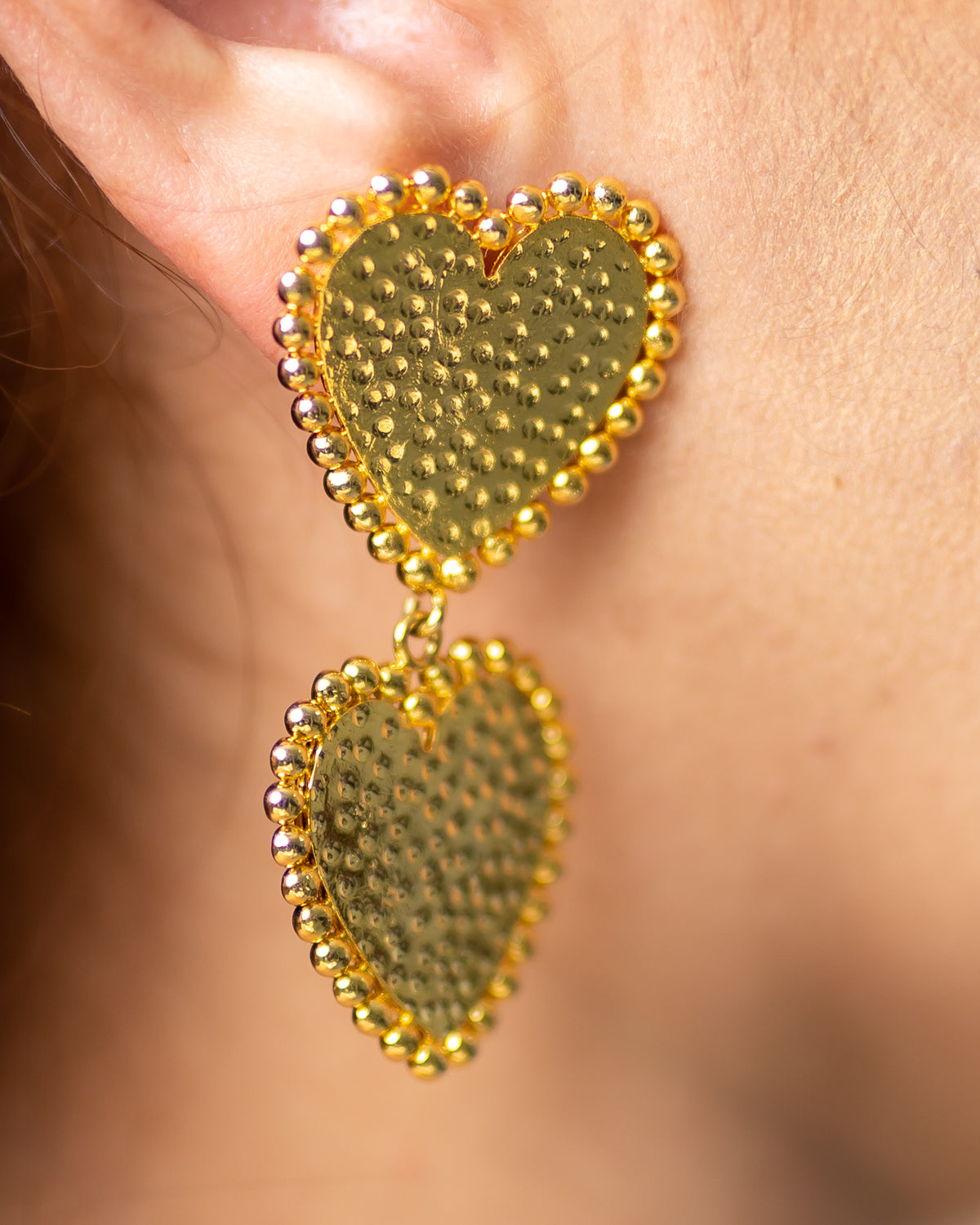 Double heart earrings